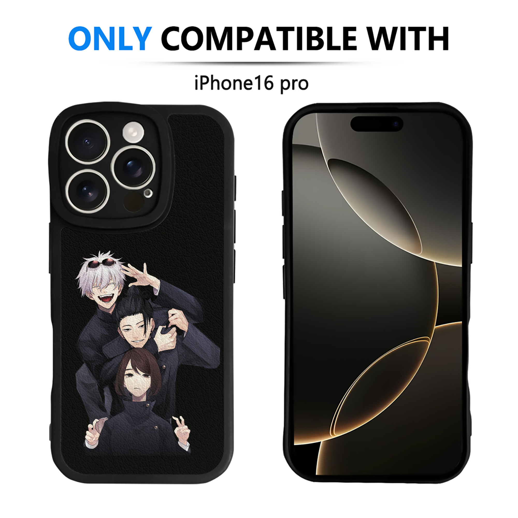 （画像用） 呪術廻戦 Jujutsu Kaisen 【iPhone 16シリーズ対応】シリコンスマホケース（レザー調） 材質：シリコン